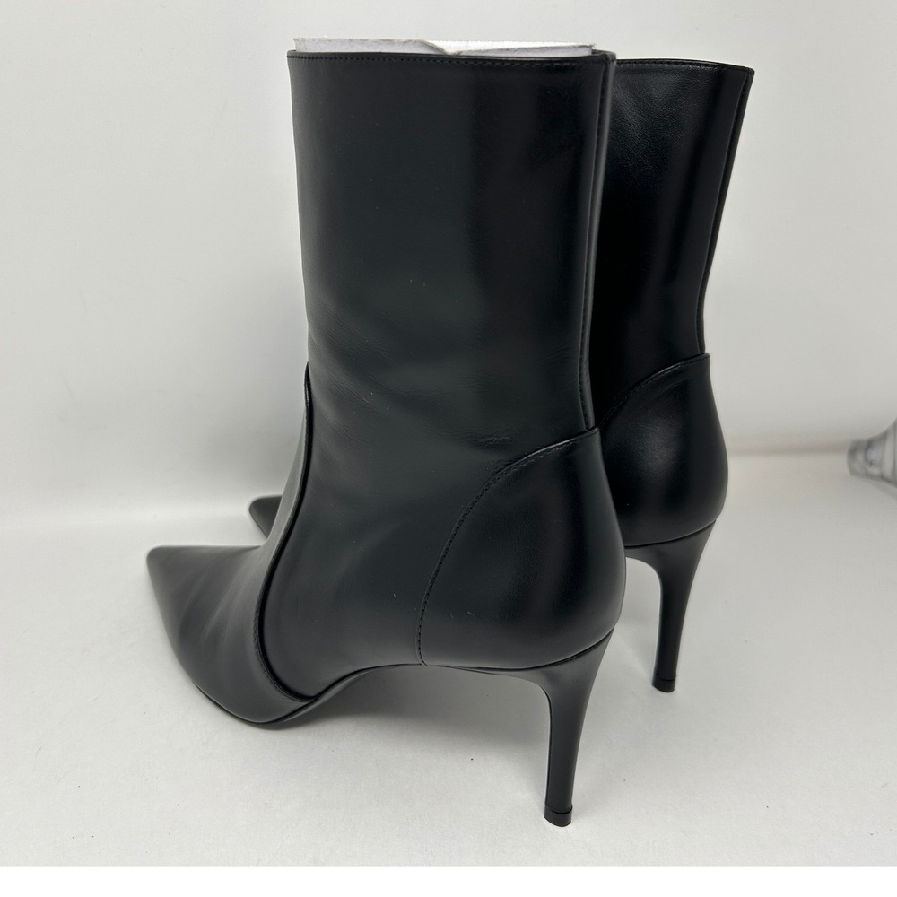 Stuart Weitzman Womens Black Leather Pointed Toe Stiletto Ankle Boots Dress Sz 8 - Picture 7 of 11